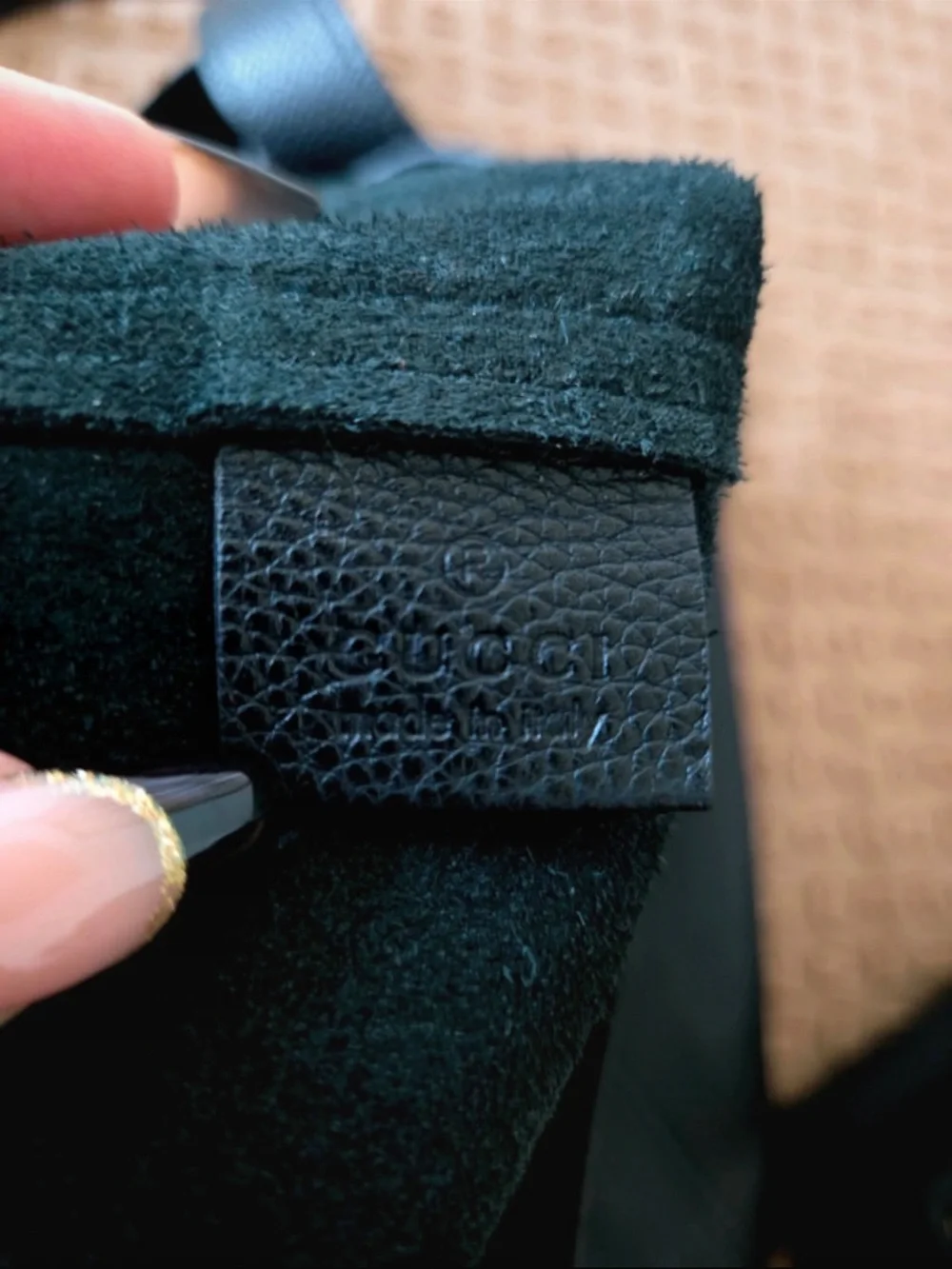 Gucci Black Tote with Green and Red Signature Stripe